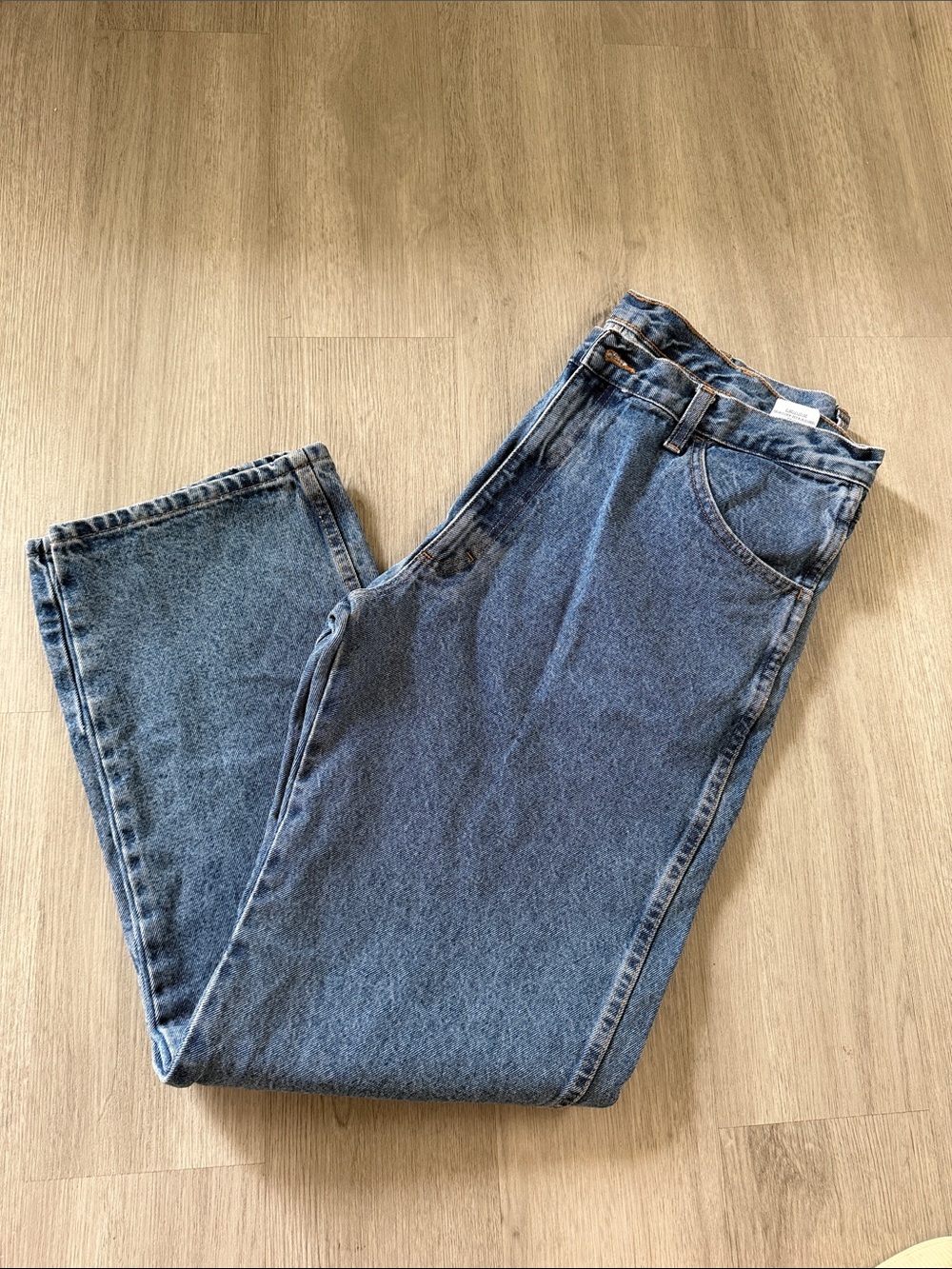 Rustler Medium Blue Denim Jeans with Contrast Stitching